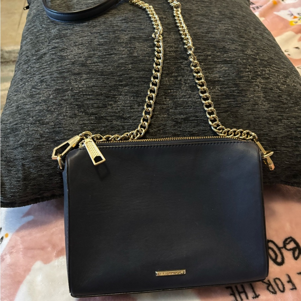 Rebecca Minkoff Black Crossbody Bag with Gold Chain